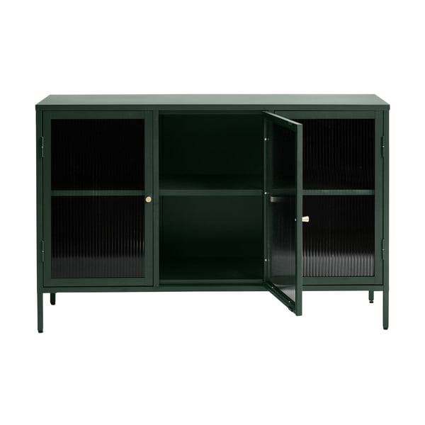 Zielona metalowa witryna Unique Furniture Bronco, wys. 85 cm-image-1