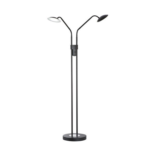 Czarna lampa stojąca LED ze ściemniaczem i szklanym kloszem (wysokość 135 cm) Tallri – Fischer & Honsel