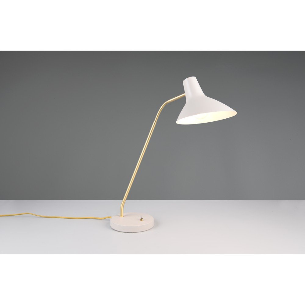 Lampa stołowa z elastyczną konstrukcją w złoto-kremowym kolorze (wysokość 54 cm) Traveller – Trio (zdjęcie 4)