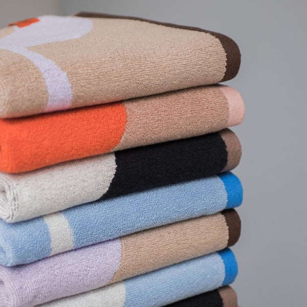 Pomarańczowo-jasnobrązowe ręczniki z bawełny organicznej zestaw 2 szt. 50x90 cm Nova Arte – Mette Ditmer Denmark-image-4