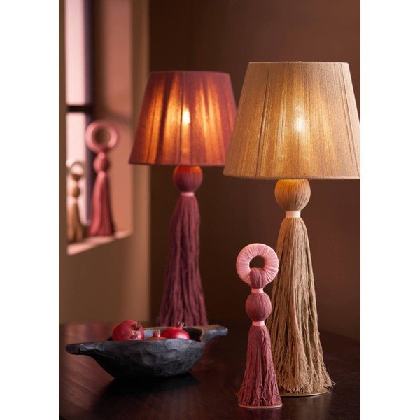 Ciemnobrązowa lampa stołowa z tekstylnym kloszem (wysokość 58 cm) Espino – Light & Living-image-1