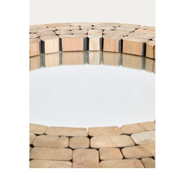 Lustro z drewnianą ramą ścienne ø 80 cm Eliptic – Kave Home-image-3