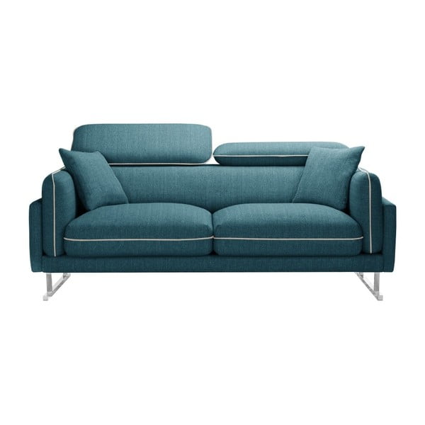Turkusowa sofa 2-osobowa z kremowym wykończeniem L'Officiel Gigi