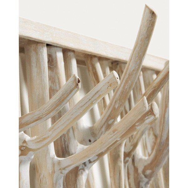 Wieszaki ścienne z litego drewna tekowego w naturalnym kolorze zestaw 3 szt. 60 cm Muntfre – Kave Home-image-3