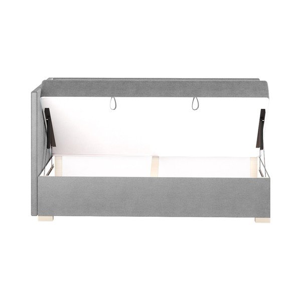 Szare narożne łóżko dziecięce ze schowkiem i materacem 90x200 cm Flexi – Ghado-image-4