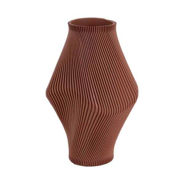Brązowy wazon z żywicy polimerowej (wysokość 30 cm) Twisted Rib – PT LIVING