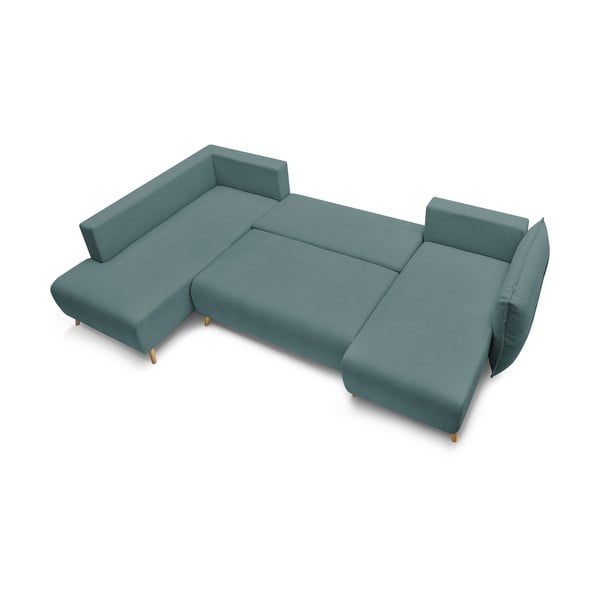Turkusowy rozkładany narożnik (lewostronny/w kształcie litery "U") Nessa – Bobochic Paris-image-4