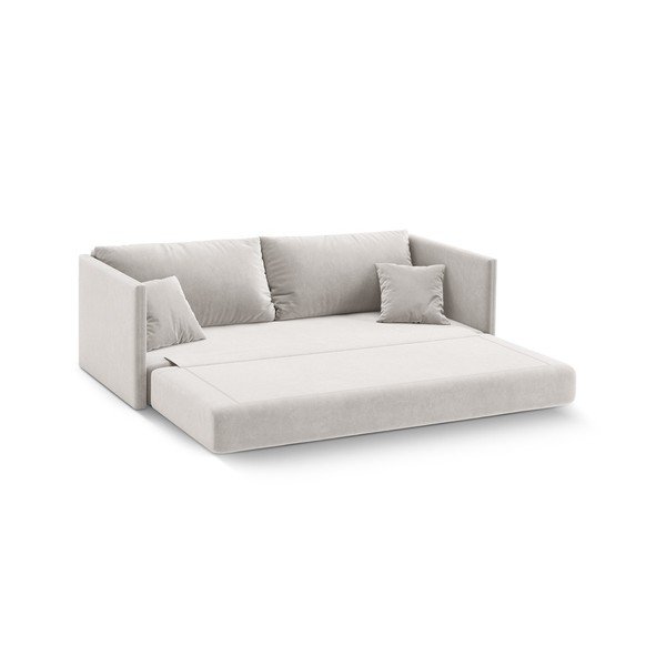Beżowa aksamitna rozkładana sofa 209 cm Shannon – Cosmopolitan Design-image-2