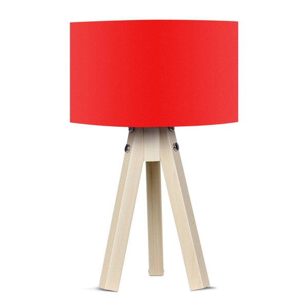 Lampa stołowa z czerwonym abażurem Kate Louise Naturel