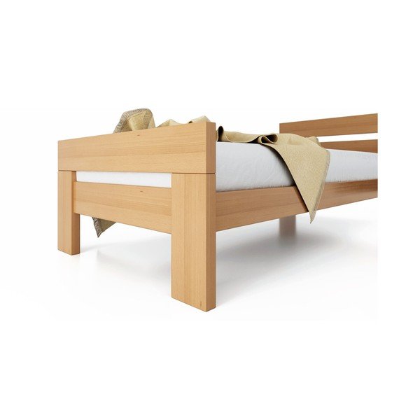 Łóżko dwuosobowe z litego drewna bukowego ze stelażem 160x200 cm w naturalnym kolorze Fiorentino – B.E.S.-image-4