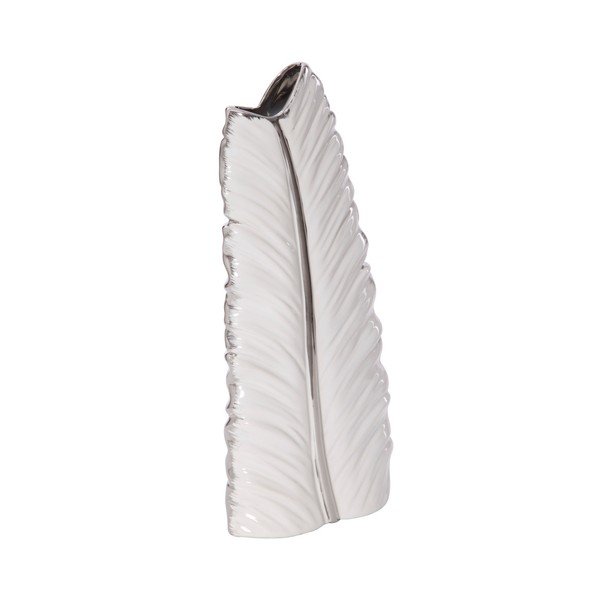 Biały wazon ceramiczny Mauro Ferretti Leaf-image-1
