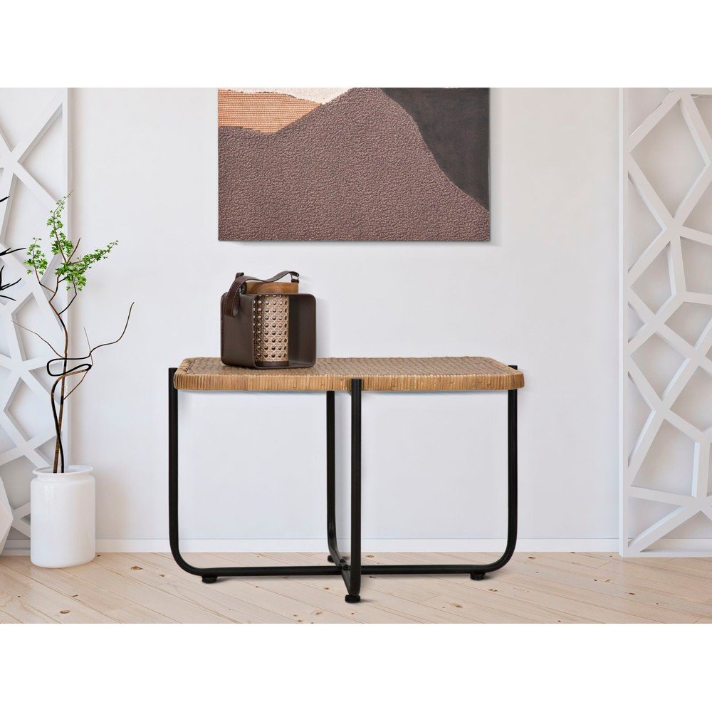 Czarno-naturalny rattanowy stolik 55x75 cm Cebu – Mauro Ferretti (zdjęcie 4)