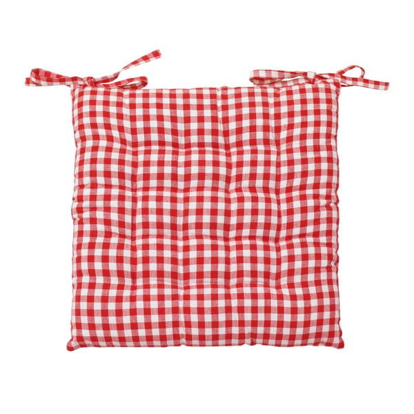Czerwono-biała poduszka na krzesło Antic Line Vichy, 40x40 cm