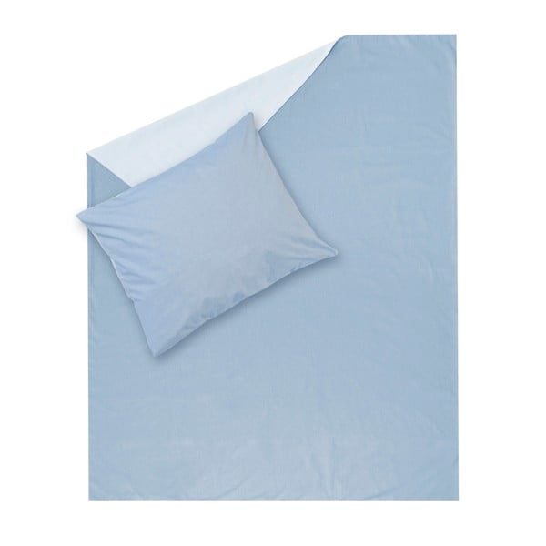 Niebieska pościel Hawke&Thorn Parker Simple, 150x200 cm + poduszka 50x60 cm