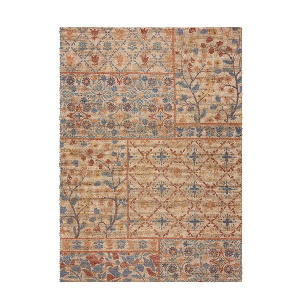 Dywan z mieszanki juty tkany ręcznie w naturalnym kolorze 120x170 cm Taylor Patchwork – Flair Rugs