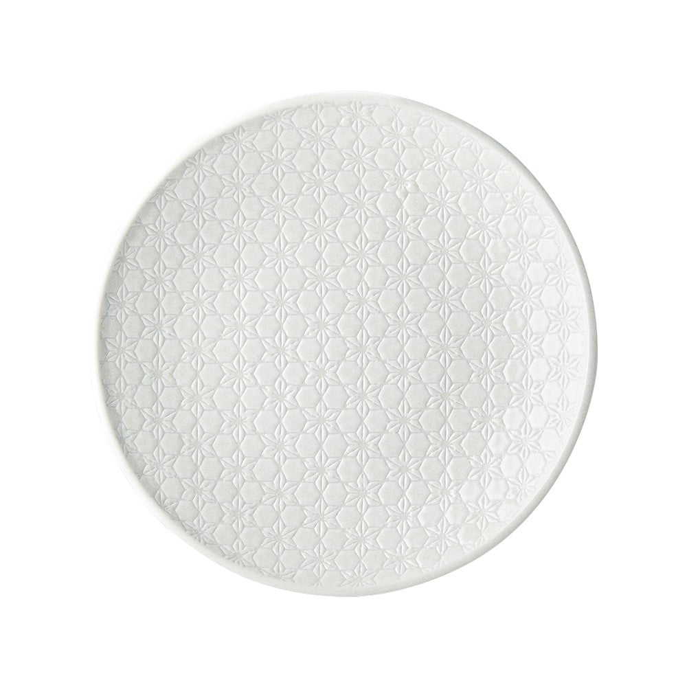 Biały talerz ceramiczny MIJ Star, ø 25 cm