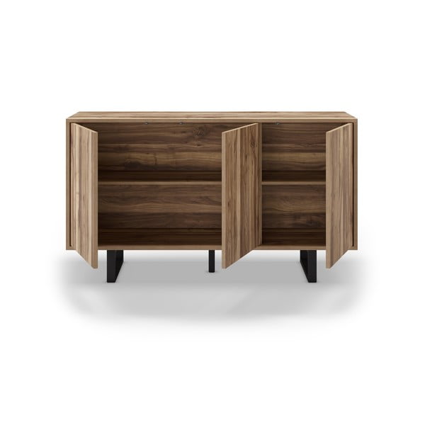 Niska komoda w dekorze orzecha 140x80 cm Laila – Marckeric-image-3