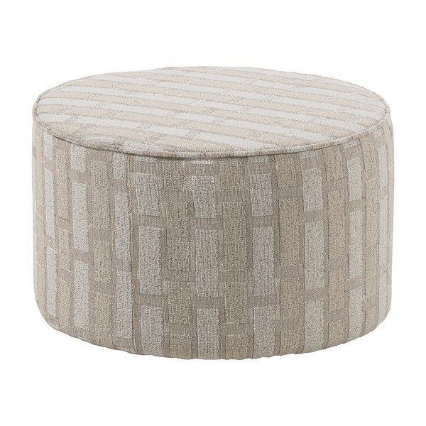 Beżowy puf z tkaniny szenilowej Sarli – WOOOD