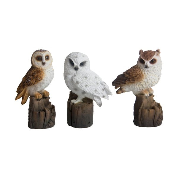 Figurki ogrodowe z żywicy polimerowej zestaw 3 szt. Owl – Esschert Design