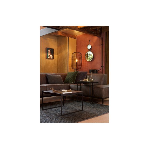 Czarny stolik z blatem z drewna tekowego z recyklingu BePureHome Shape-image-3