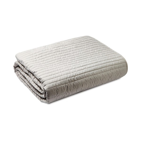 Szara narzuta pikowana na łóżko dwuosobowe 220x230 cm – Bianca