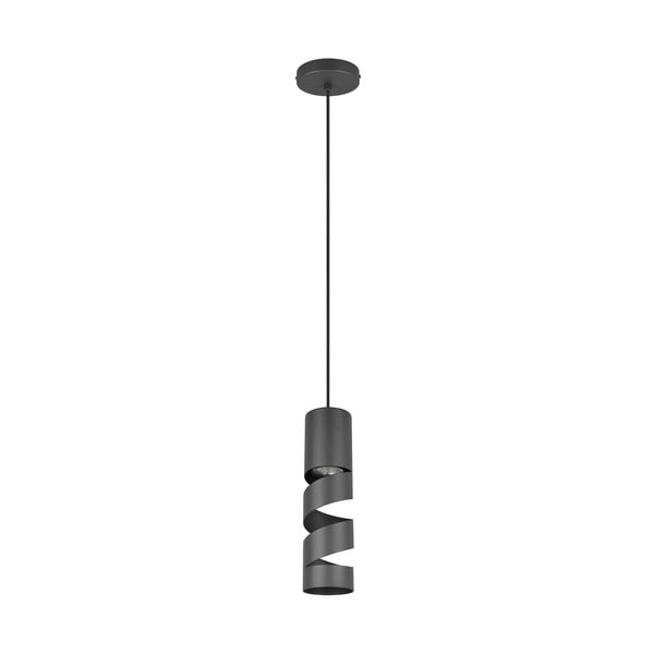 Czarna lampa wisząca z metalowym kloszem ø 12 cm Stream – Trio