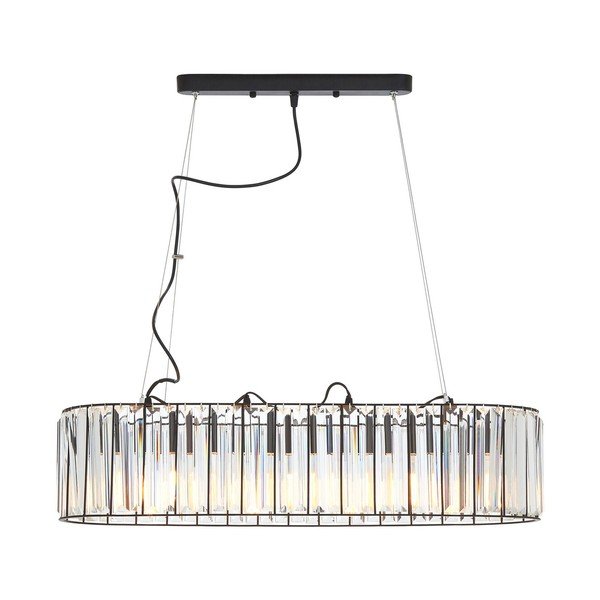 Metalowa lampa wisząca ze szklanym kloszem Akiko – Premier Housewares-image-3