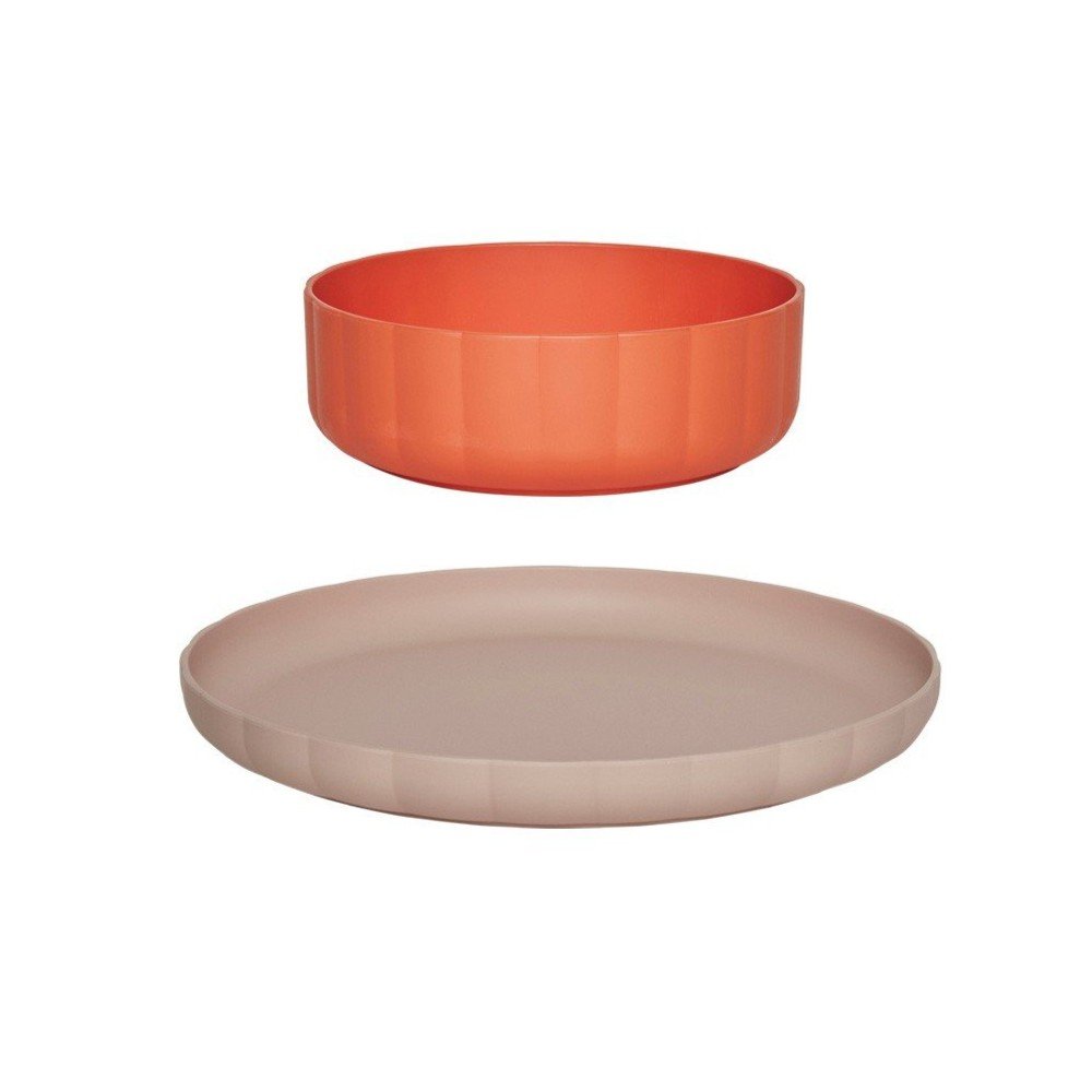 Plastikowy zestaw naczyń dla dzieci 2 szt. Pullo – OYOY Mini