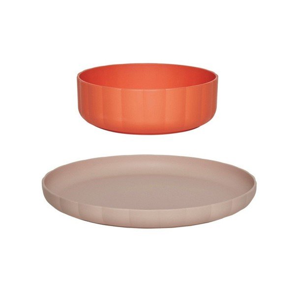 Plastikowy zestaw naczyń dla dzieci 2 szt. Pullo – OYOY Mini