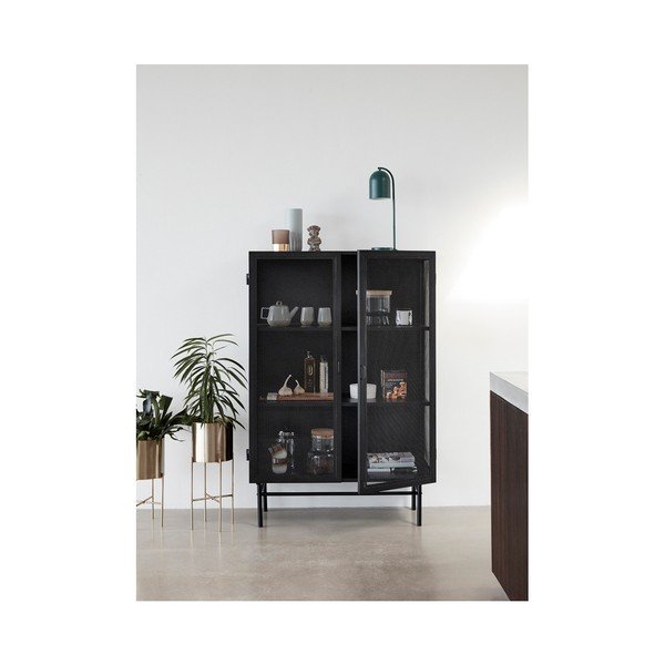 Czarna witryna Hübsch Enok, dł. 100 cm-image-1