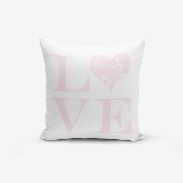 Poszewka na poduszkę z domieszką bawełny Minimalist Cushion Covers Love Pink, 45x45 cm