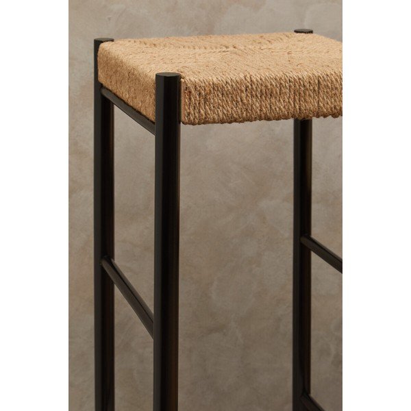 Czarny/w naturalnym kolorze hoker z litego drewna bukowego (wysokość siedziska 72 cm) Bandar – Premier Housewares-image-4