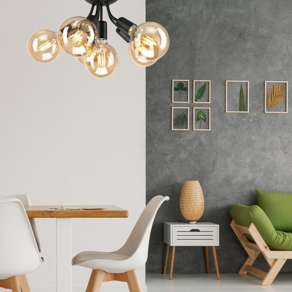 Czarna lampa sufitowa bez klosza Viggo – LAMKUR-image-2