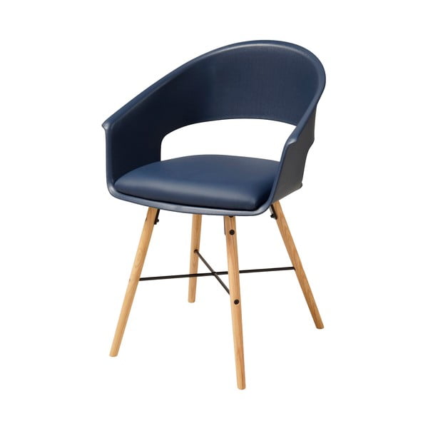 Niebieskie krzesło z konstrukcją z drewna bukowego Actona Iwar