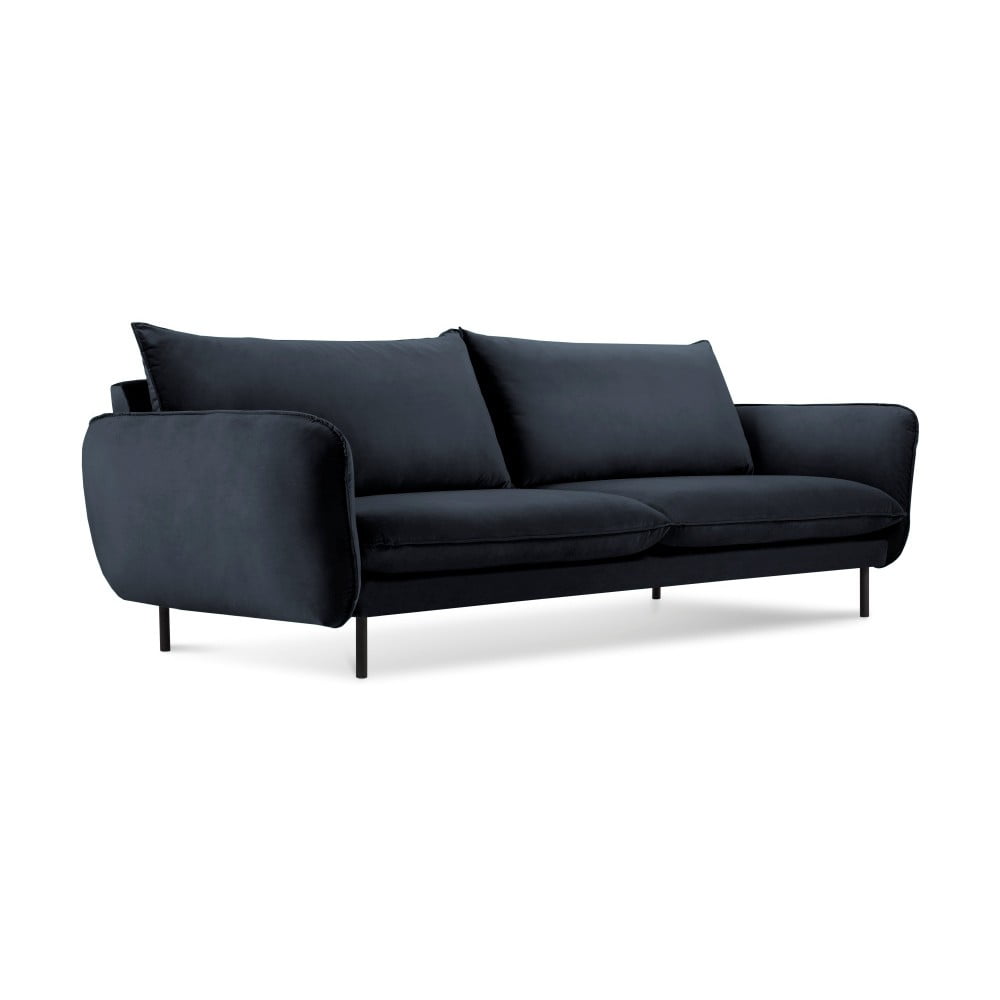 Ciemnoniebieska aksamitna sofa Cosmopolitan Design Vienna, 200 cm