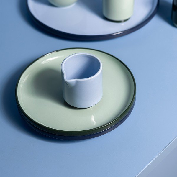 Zielony kamionkowy talerz deserowy ø 18 cm Duo – ONA-image-1