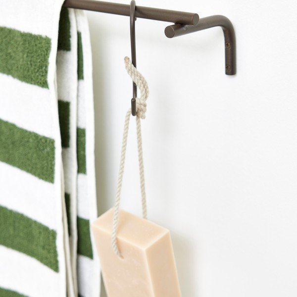 Brązowy ścienny wieszak na ręczniki ze stali nierdzewnej Pieni – OYOY Living Design-image-2