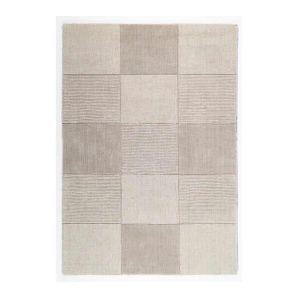Beżowy dywan wełniany Flair Rugs Squares, 110x160 cm