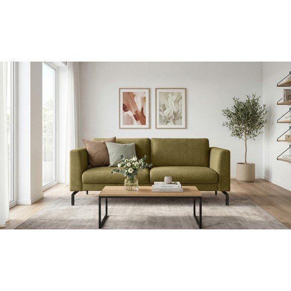 Musztardowa sofa 165 cm Gomero – Scandic-image-1
