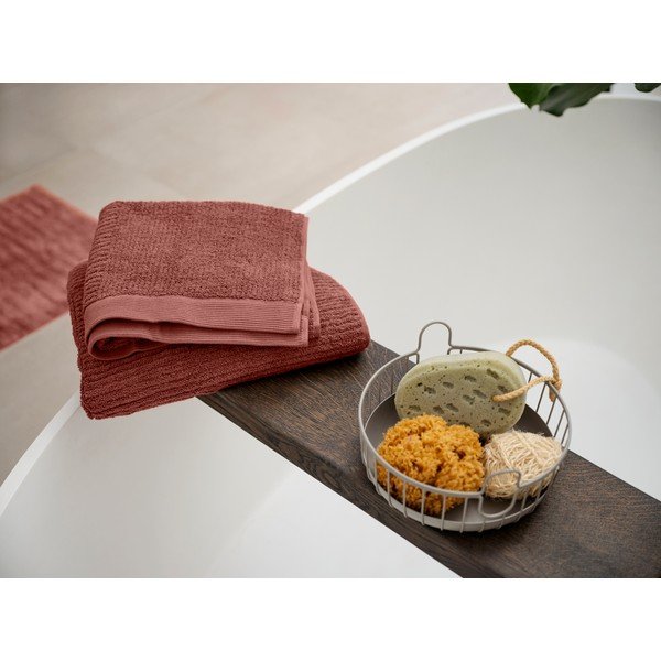 Bawełniany ręcznik frotte w kolorze terakoty 50x70 cm Classic – Zone-image-3