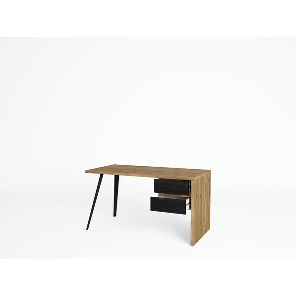 Biurko z blatem w dekorze dębu 69x136 cm Eliot – Marckeric-image-4