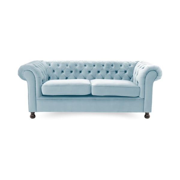 Jasnoniebieska sofa 3-osobowa Vivonita Chesterfield