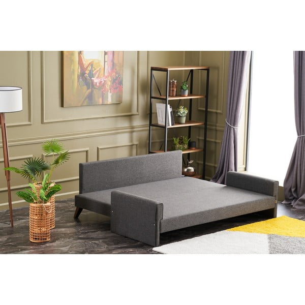 Antracytowa rozkładana sofa 208 cm Bella – Balcab Home-image-4