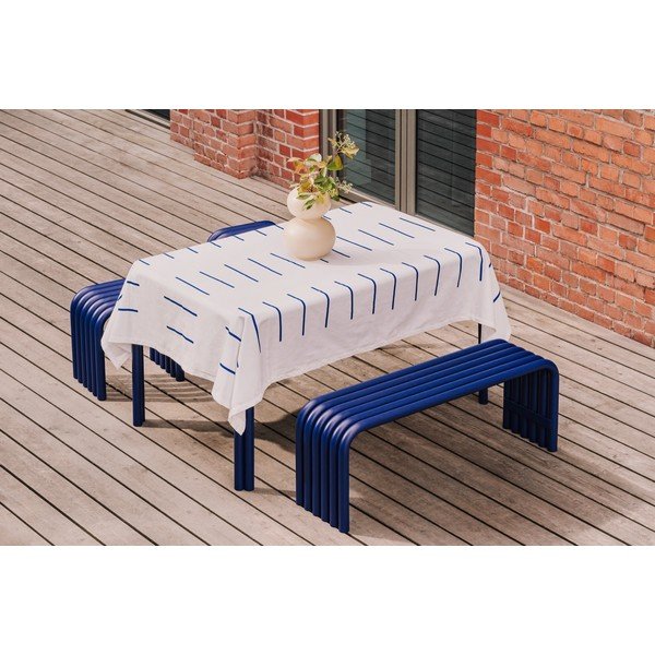 Niebieska metalowa ławka ogrodowa Nokk – noo.ma-image-2