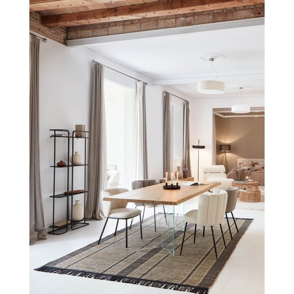 Czarno-naturalny dywan z wodorostów dwustronny 200x300 cm Brunilda – Kave Home-image-1