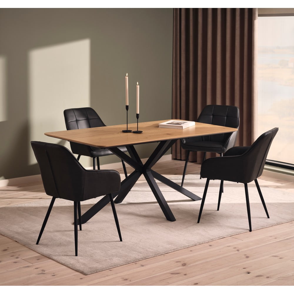 Ciemnoszare tapicerowane fotele jadalniane zestaw z podłokietnikami 2 szt. Nolan Square – Unique Furniture (zdjęcie 4)