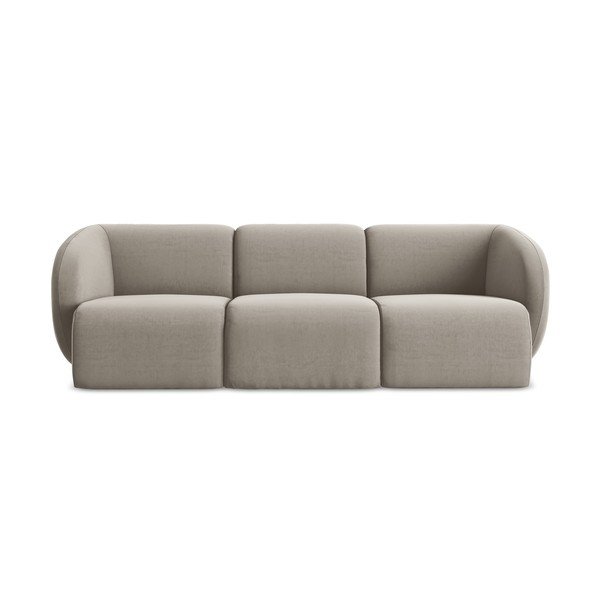 Jasnobrązowa aksamitna sofa 244 cm Lani – Makamii