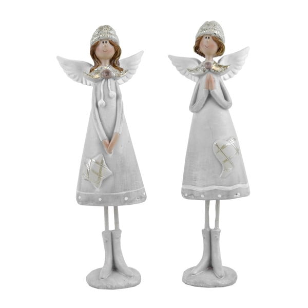 Zestaw 2 dużych aniołków dekoracyjnych w czapkach Ego Dekor Cosy