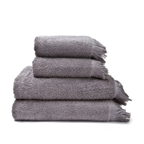Zestaw 2 szarych ręczników i 2 ręczników kąpielowych Casa Di Bassi Bath