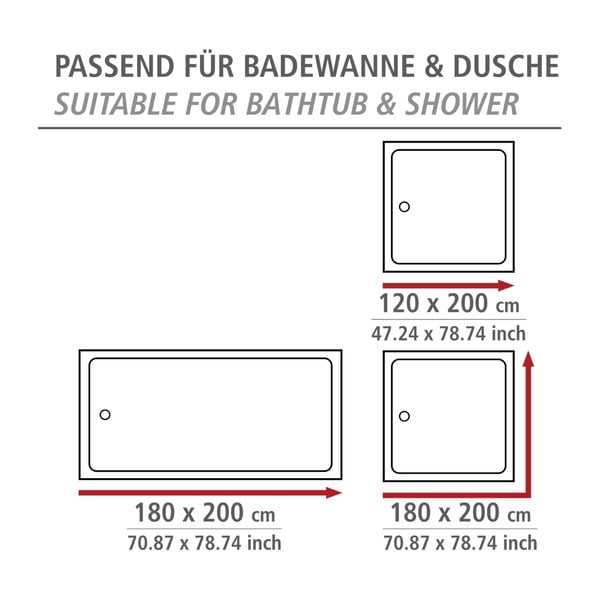 Zasłona prysznicowa odpowiednia do prania Wenko Ginkgo, 180x200 cm-image-3